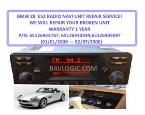 BMW Z8 Radio Navigation Head Unit Repair Service with 1 YEAR WARRANTY