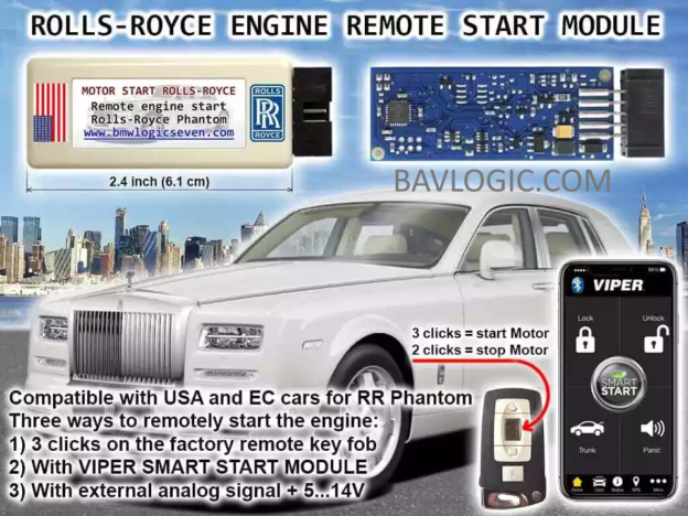 Remote Start Robotics Module Rolls-Royce Phantom, DropHead, Coupe RR1 2002-2012 Remote Start Module ...